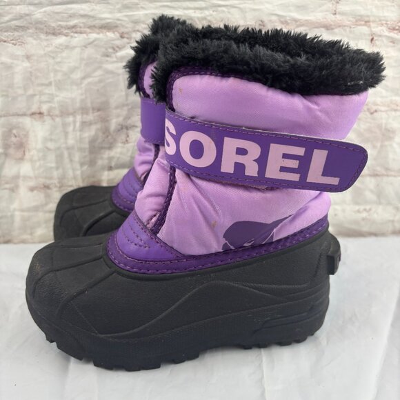 Sorel Girls Toddler 11 Purple Snow Commander Insulated Winter Snow Boots - Picture 7 of 11
